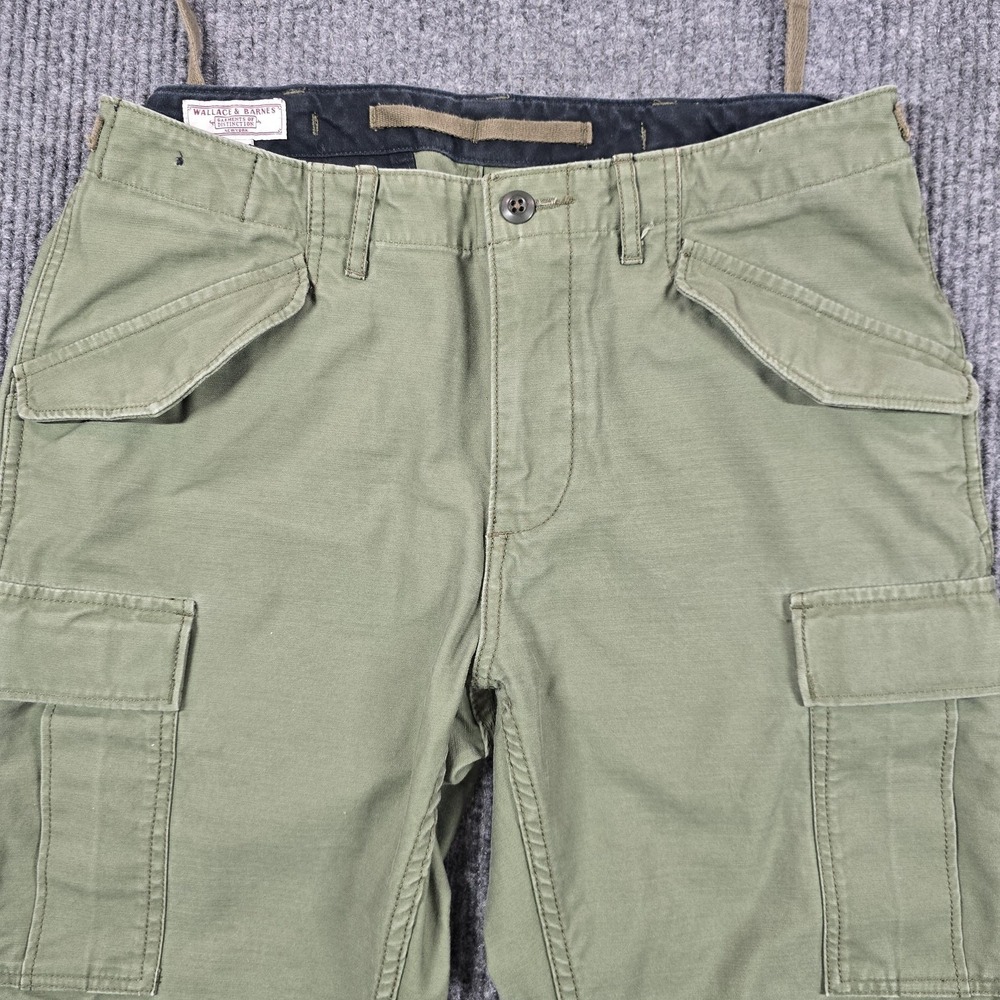 Wallace‎ & Barnes Pants Mens 31x28 Green Cargo Canvas Workwear Utility Pockets